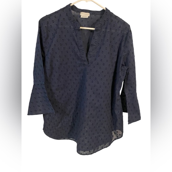 Van Heusen Dark Blue Textured Blouse - Picture 1 of 3